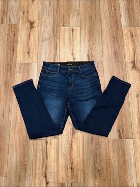 Liz Claiborne Sara Slim Leg Mid Rise Jeans Women’s Sz 12 Comfort Waist Dark Wash